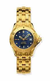 Omega Seamaster Diver 300M Quartz 28 Yellow Gold / Blue / Bracelet 2182.80.00 (21828000)